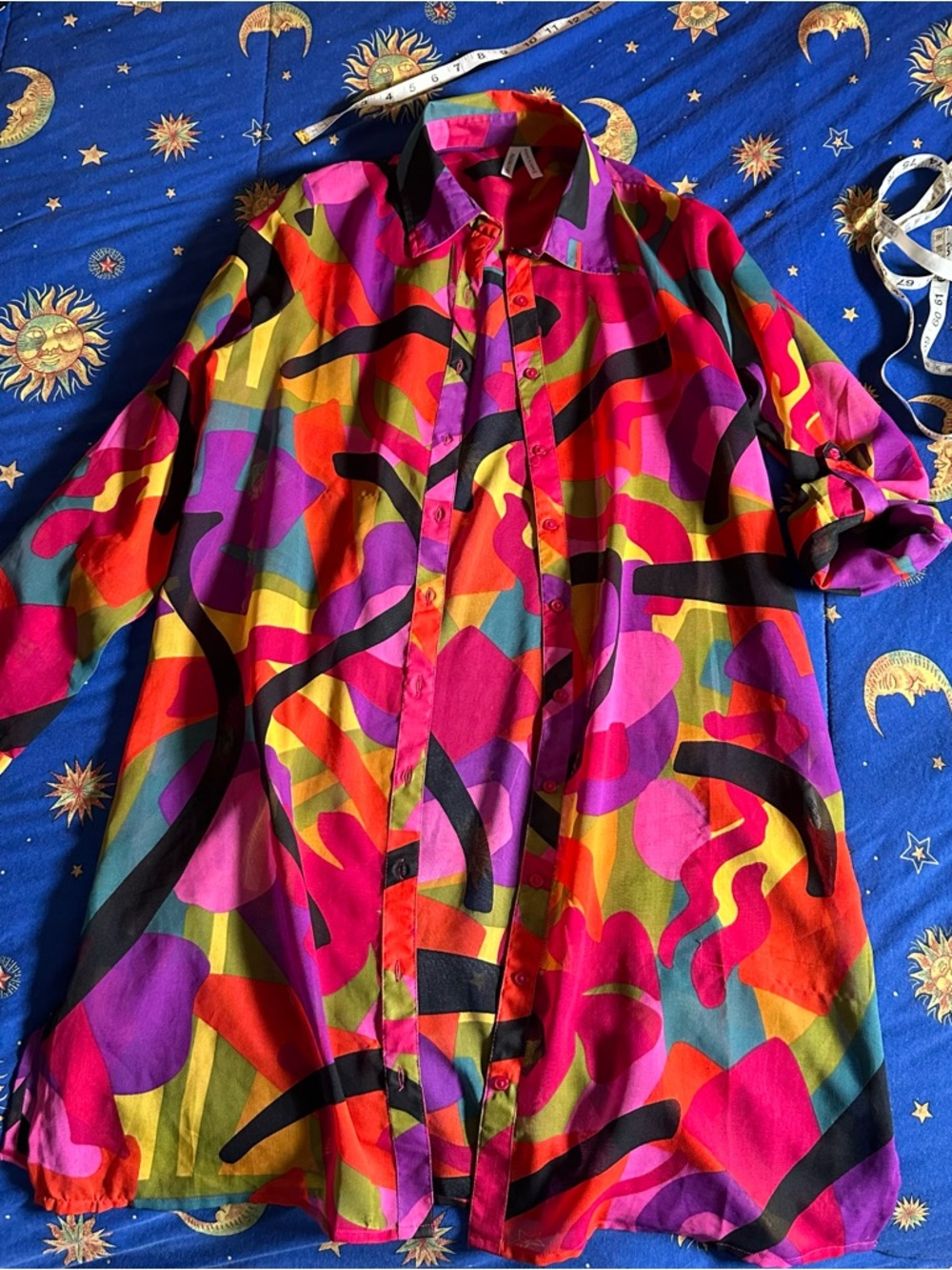 Live 4 Truth Bold Fuchsia & Purple Abstract Button-Up